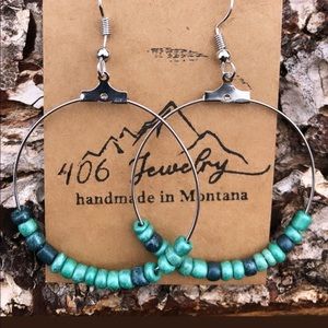 Turquoise handmade earrings made in montana